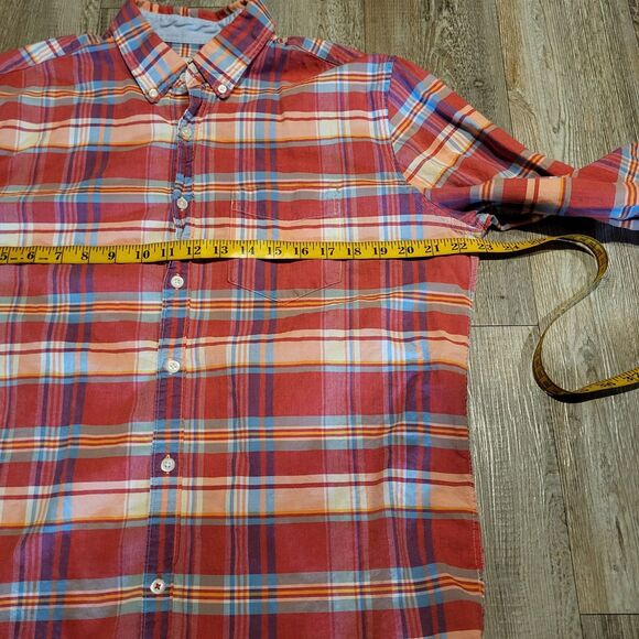 American Eagle Classic Fit Poplin Plaid Long Sleeve Button Up Shirt Men's Large - Picture 6 of 8
